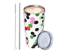 GJHKSSVB Twister Polka Dots - Vaso de viaje de acero inoxidable aislado de 20 onzas, taza de café de viaje a prueba de fugas con tapa y pajita, botella de agua, vasos para bebidas, regalos para