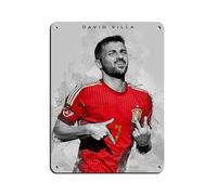 GJHTQLP David Villa 1 - Póster retro de metal con texto en inglés "Chic Art Retro Iron Painting Bar People Cave Cafe Family Garage Poster Wall Decor 30x40 cm