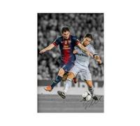 GJHTQLP Póster de Lionel Messi y Cristiano Ronaldo en lienzo para decoración de dormitorio, 40 x 60 cm