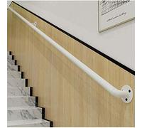 GJIF Blanca Escalera Baranda, montado en la Pared Escalera Barandilla textuales, Ancianos y niños Interior y Exterior Antideslizante Apoyo en Pista, 1 pie-20 pies, Kit Completo (Size : 130cm)