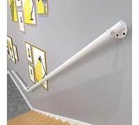 GJIF Pasamanos: Kit Completo, Pasamanos De Escalera De Pino Blanco Redondo Antideslizante, Hogar contra La Pared, Loft Interior, Barandas para Ancianos, Pasamanos