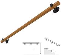 GJIF Pasamanos - Kit Completo, Pasamanos De Madera Profesional para Escaleras, Pasamanos Antideslizante De Seguridad para Ancianos Y Niños, Riel Interior para Escaleras De Porche(Size:40cm)