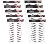 Gjinxi 10 hojas de tatuajes temporales para cejas, impermeables, imitación de cejas falsas, tatuaje a presión, gel para cejas, transferencia instantánea, cejas, peluca, modelado, cejas, estilo arco