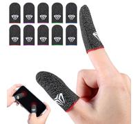 Gjinxi 10 Paar Fingermanschetten für Gaming, 0,3 mm Faser, schweißfester E-Sport-Fingerhandschuh, atmungsaktive nahtlose Touchscreen-Fingerabdeckung, Daumenmanschette für PUBG Dedales, passend für all