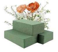 Gjinxi 3 Bloques De Espuma Floral De Ladrillo Seco Espuma Verde Húmeda Y Seca Para Flores Frescas Y Artificiales Bloques De Espuma Floral Oasis Para Manualidades Manualidades(22.5 × 10.5 × 7 cm)