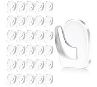 Gjinxi 30 Ganchos Adhesivos De Pared para Colgar Ganchos Transparentes Reutilizables De Alta Resistencia Colgadores Adhesivos Sin Clavos Con Pegatina para Toallas De Cocina De Baño Y Más