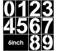 Gjinxi - Lote de 10 plantillas de números reutilizables y lavables de 0 a 9 para marcas de direcciones de acera y garaje