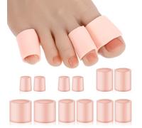 Gjinxi Protectores de dedos de los pies, 14 piezas de silicona para dedos en martillo, callos, ampollas, almohadillas protectoras de gel suave para aliviar el dolor y protección inmediata (color de la
