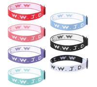 Gjinxi Pulsera cristiana WWJD, 7 unidades, pulseras inspiradoras cristianas de Jesús, pulseras ajustables para mujeres y hombres, pulsera cristiana de fe religiosa WWJD, 7 Count (Pack of 1),