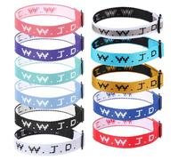 Gjinxi Pulsera WWJD de 7 piezas para cristianos inspiradores cristianos Jesús Pulseras ajustables para mujeres y hombres Qué haría Jesús Pulsera para pulseras religiosas cristianas, Eine Grösse, Cinta