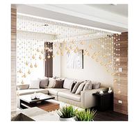 GJMSSMY Cortina mosquitera Pearl Crystal - Separador Elegante para Sala de Estar, Dormitorio, baño y Porche - Decoración con Estilo para Pasillo y recibidor - Color champán 1,1 x 0,7 m