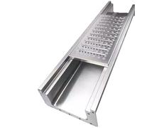 GJMSSMY Desagüe de Zanja de Acero Inoxidable 304 con Tapas, Canal de Sistema de Drenaje en Forma de U de 45,7 Pulgadas de Largo, Rejilla Decorativa de Metal para jardín y Garaje (Plateado-D, 45,7 x