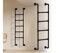 GJMSSMY Escalera de Hierro Forjado Negro Resistente para literas Tipo Loft - 259 cm de Altura para una Entrada Segura al hogar. Diseño Robusto para niños y Adultos. Ideal para Ahorrar Espacio.