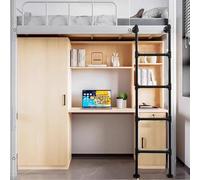 GJMSSMY Escalera metálica Resistente para literas, 185 cm de Altura, para Montaje en Pared, Segura y de fácil Acceso para áticos, buhardillas y sótanos. Diseño Robusto para Uso doméstico y Ahorro de