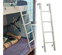 GJMSSMY Escalera metálica Resistente para literas - Peldaños Dobles para Subir a Camas en Casas, dormitorios, caravanas y cabañas - Accesorio portátil Blanco para Camas Que facilita el Acceso y gara