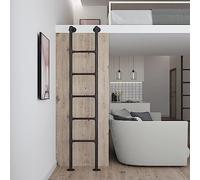GJMSSMY Escalera para literas - Escalera metálica Resistente para literas de autocaravanas - Altura Ajustable de 51 a 70 Pulgadas, Cubierta de Seguridad para los peldaños y herrajes, Estable para us