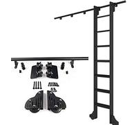 GJMSSMY Kit de herrajes para Escalera corrediza móvil de Biblioteca, rieles Ajustables de 3,3 pies y 20 pies para Sistema de Puerta corrediza de Granero Duradero para casa o Loft (Escalera