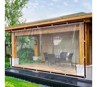 GJMSSMY Lona Impermeable Transparente de 0,12 mm. Cubierta de Tela Resistente a la Lluvia para Paneles Laterales de cenadores Eyts de 250 x 100 cm (8,2 x 18 pies). Protección Duradera para exteriore