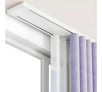 GJMSSMY Riel de Cortina Doble de Aluminio silencioso de 2 vías, Resistente, para Montaje en Techo, Ideal para hoteles, hospitales y como Separador de ambientes. Color Blanco. 4,0 m (13,1 pies). Perf