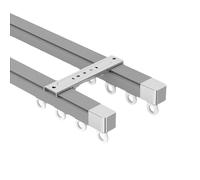 GJMSSMY Riel Doble de Aluminio para Cortinas de 2,4 m (7,9 pies) Color Gris. Ideal para Cortinas, Cortinas de Ducha, hospitales, hoteles, oficinas, caravanas, separadores de ambientes y un versátil