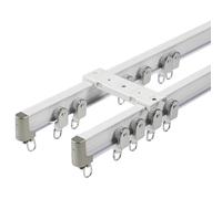 GJMSSMY Sistema de riel Flexible para Cortinas, Doble riel, Barra silenciosa de 2 Capas para Cortinas de Ducha, Separador de ambientes, Color Blanco, 4 m (13,1 pies)