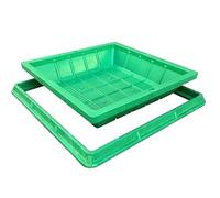 GJMSSMY Tapa de desagüe Invisible Redonda de Resina con Marco para Pozo de Registro, Tapa para Tanque séptico Empotrado de 100x100 cm (39x39 Pulgadas), Tapa Impermeable para depósito de Aguas residu
