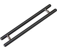 GJMSSMY Tirador de Puerta de Madera, Juego de Dos Tiradores Redondos para Puertas correderas Tipo Granero, para Puertas de Cristal Exteriores e Interiores (Negro, 40 cm/15,7 Pulgadas)