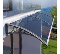 GJMSSMY Toldo para Puerta Exterior con protección UV del 99,99%, Resistente a Impactos, de policarbonato, 80x110 cm (32"x43"), Color Gris protegerse de la Intemperie y Dar Sombra al p