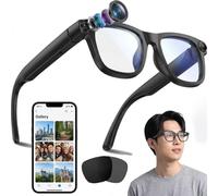 GJMYNSI Gafas inteligentes AI con cámara HD de 8 MP y vídeo de 1300p, asistente de IA ChatGPT, traducción en tiempo real, detección de objetos, audio abierto, 35 g ultra ligero, IP65 impermeable