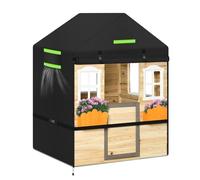 GJMZTQG Cubierta de la casa de juego de los niños, cubierta impermeable de la casa de juegos del jardín de 600D Oxford, con la cremallera, tiras reflectantes (Schwarz,145)