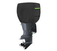 GJMZTQG Cubierta del Motor fueraborda Media Cubierta, Cubierta del Motor del Barco, Fundas Protectora de Fuera de Borda Oxford 600D, Negro con Rayas Reflectantes (15-45HP:55 * 33 * 45CM,Schwarz)