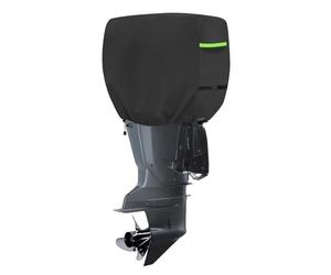GJMZTQG Cubierta del Motor fueraborda Media Cubierta, Cubierta del Motor del Barco, Fundas Protectora de Fuera de Borda Oxford 600D, Negro con Rayas Reflectantes (80-150HP:73 * 40 * 65CM,Schwarz)