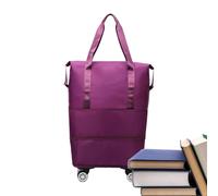 GjnjfdF Bolsa de Viaje con Ruedas,Equipaje de Cabina Plegable Que bajo el Asiento - Porta Trajes para Viajes Cortos, Negocios, Gimnasio, Camping y Compras