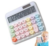 GjnjfdF Calculadora de escritorio, máquina de calcular 12 dígitos con botones grandes - pantalla inclinable de 15 grados con pantalla LCD de 13 cm máquina de sumar colorida para finanzas contabilidad