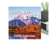 GjnjfdF Calendario de Pared 2026 | Calendario Mensual de Paisajes Naturales - Enero a Diciembre 2026 Diseño Naturaleza Organizador Para Espacios