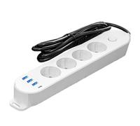 GjnjfdF Extensor Europeo,Adaptador Internacional Multipuerto | Accesorio Seguro para Teléfono y Dispositivos Eléctricos