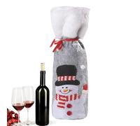 GjnjfdF - Fundas de tela para botellas de vino de Navidad, decoración reutilizable para fiestas con cordón deslizante, bolsas de botella de vino para fiestas, bodas, cumpleaños, etc, Muñeco de nieve