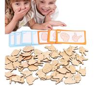 GjnjfdF Juego de asociación para, Juguetes Surtidos de Madera | Juguetes Surtidos de Forma Gestual,Juguetes de Educación Temprana Portátiles, Juguetes de Aprendizaje Divertidos para Coordinación