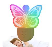 GjnjfdF Luz Nocturna Colorida Para Baño,Luz Nocturna De Pared De Mariposa | Luces nocturnas para niños con forma de mariposa LED de 6 colores para dormitorio | Luz nocturna infantil que cambia de