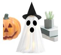 GjnjfdF Luz nocturna fantasma de Halloween | Linterna fantasma brillante, lámpara LED aterradora para decoración estacional de Halloween en mesa, chimenea o casa