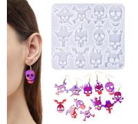 GjnjfdF Molde para cráneo | Molde colgante de calavera con agujeros | Silicona reutilizable para hacer joyas, arte resina, proyecto creativo, decoración fiesta, accesorio de disfraz