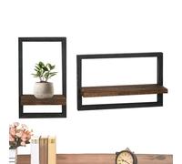 GjnjfdF Soportes de montaje para sala de estar, estante flotante de madera,Elegante conjunto de estantes flotantes de 2 piezas | Soportes de montaje para estantes de pared para sala de estar