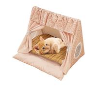 GjnjfdF Tipi para animales, interior | Acogedora casa con alfombra refresca extraíble para conejos, animales pequeños, cachorros, área de juegos sala de estar, apartamento dormitorio casa
