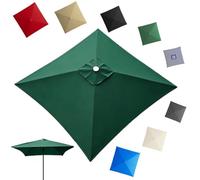 GJPXFR 2.5x2.5m 3x3.0m Toldo De Recambio De Sombrilla Cuadrada, 4/8 VarillasCubierta De Repuesto Para Sombrilla Para Jardín, Grandes Tela Parasol Para Mercado(Green,2.7x2.7m/8.8x8.8ft)