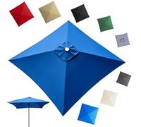 GJPXFR 2.5x2.5m 3x3.0m Toldo De Recambio De Sombrilla Cuadrada, 4/8 VarillasCubierta De Repuesto Para Sombrilla Para Jardín, Grandes Tela Parasol Para Mercado(Blue,2.7x2.7m/8.8x8.8ft)