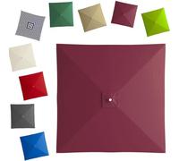 GJPXFR 2.5x2.5m 3x3.0m Toldo De Recambio Para Sombrilla Cuadrada, 8 Varillas Tela De Recambio Para Parasol Cubierta De Repuesto De Parasol Jardín Mercado(Burgundy,2.7x2.7m/8.8x8.8ft)
