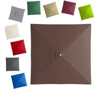 GJPXFR 2.5x2.5m 3x3.0m Toldo De Recambio Para Sombrilla Cuadrada, 8 Varillas Tela De Recambio Para Parasol Cubierta De Repuesto De Parasol Jardín Mercado(Coffee brown,2.7x2.7m/8.8x8.8ft)