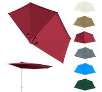 GJPXFR 2.7m 5 Varillas Toldo De Repuesto Para Sombrilla Semicircular, Tela De Recambio Para Sombrilla De Patio, Cubierta De Toldo De Repuesto Para Paraguas(Red)