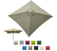 GJPXFR Toldo De Recambio Para Sombrilla Cuadrada, 2.5x2.5m Tela De Repuesto Para Sombrilla De Patio 8 Varillas Cubierta De Recambio Para Parasol Exteriores(Taupe,2.7x2.7m/8.8x8.8ft)