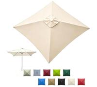 GJPXFR Toldo De Recambio Para Sombrilla Cuadrada, 2.5x2.5m Tela De Repuesto Para Sombrilla De Patio 8 Varillas Cubierta De Recambio Para Parasol Exteriores(Beige,2.7x2.7m/8.8x8.8ft)